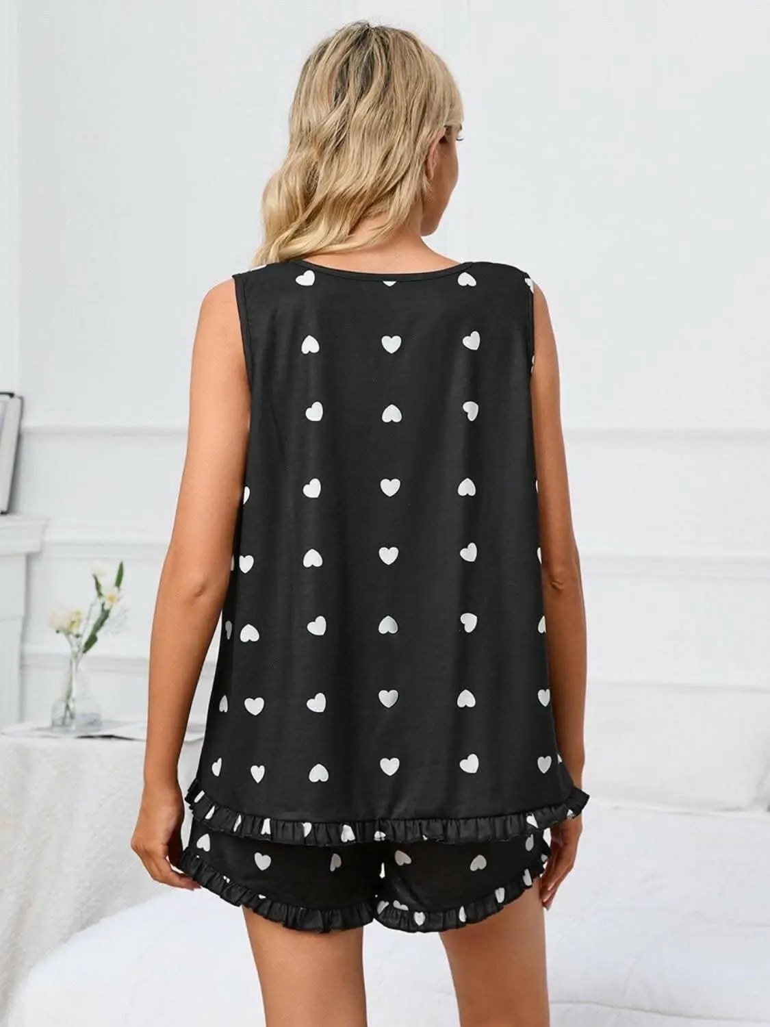 Heart print lounge set - cozy style - Love Salve 