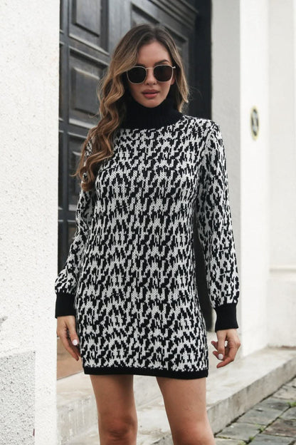 Heathered turtleneck mini dress 