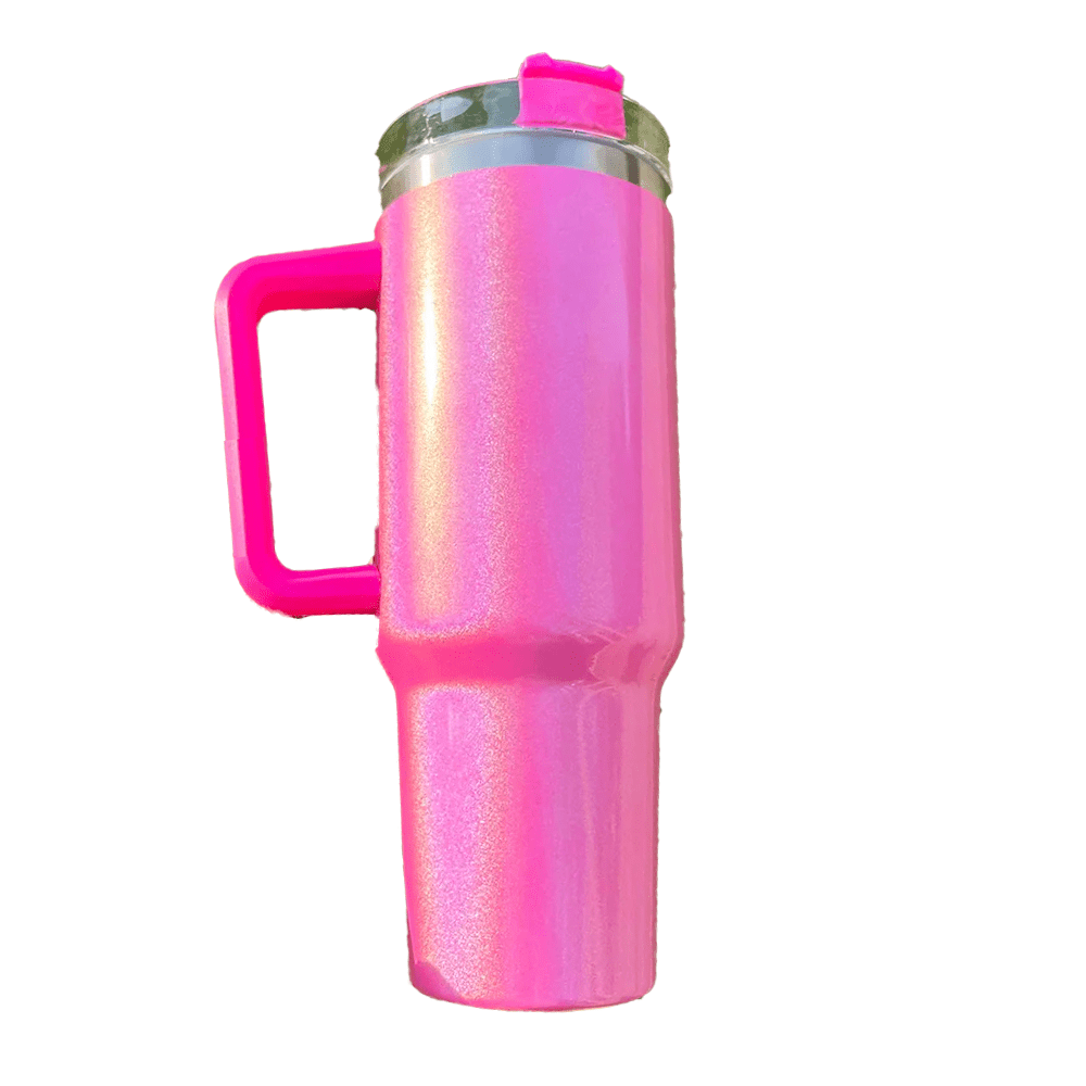 Shimmer 40oz Tumbler  Cup Holder Friendly Pink, White, Blue, Hot Pink, Purple MM