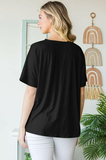 Heimish Full Size V-Neck Short Sleeve T-Shirt - Love Salve 