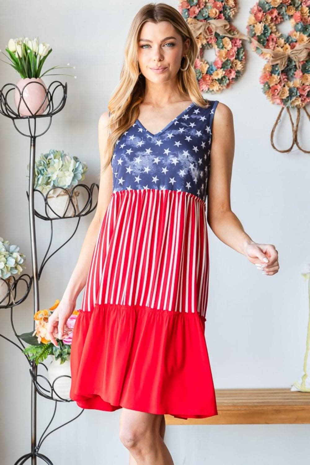 Heimish Patriotic Tank Dress for Stylish Celebrations - Love Salve 