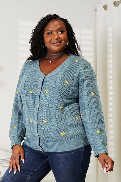 Heyson floral embroidered cardigan - Love Salve 