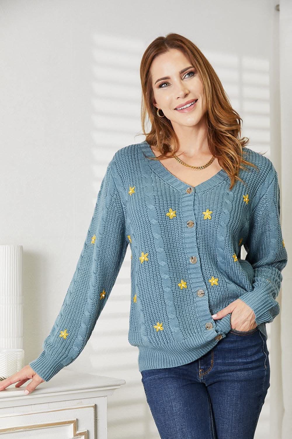 Heyson floral embroidered cardigan - Love Salve 
