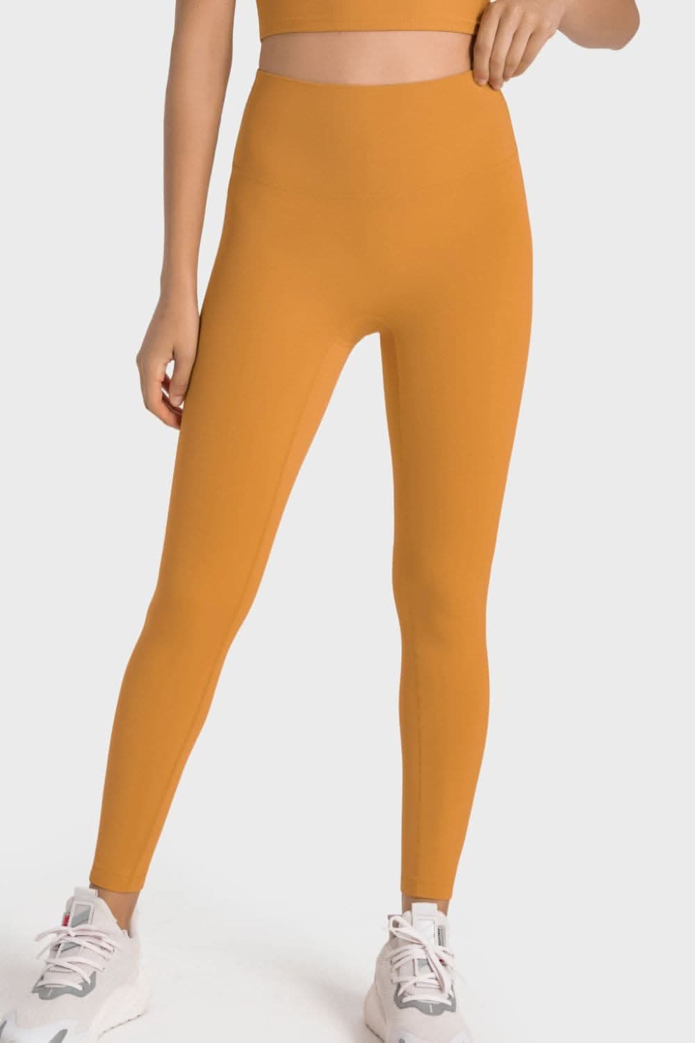 High-rise yoga leggings with wide waistband - Love Salve 