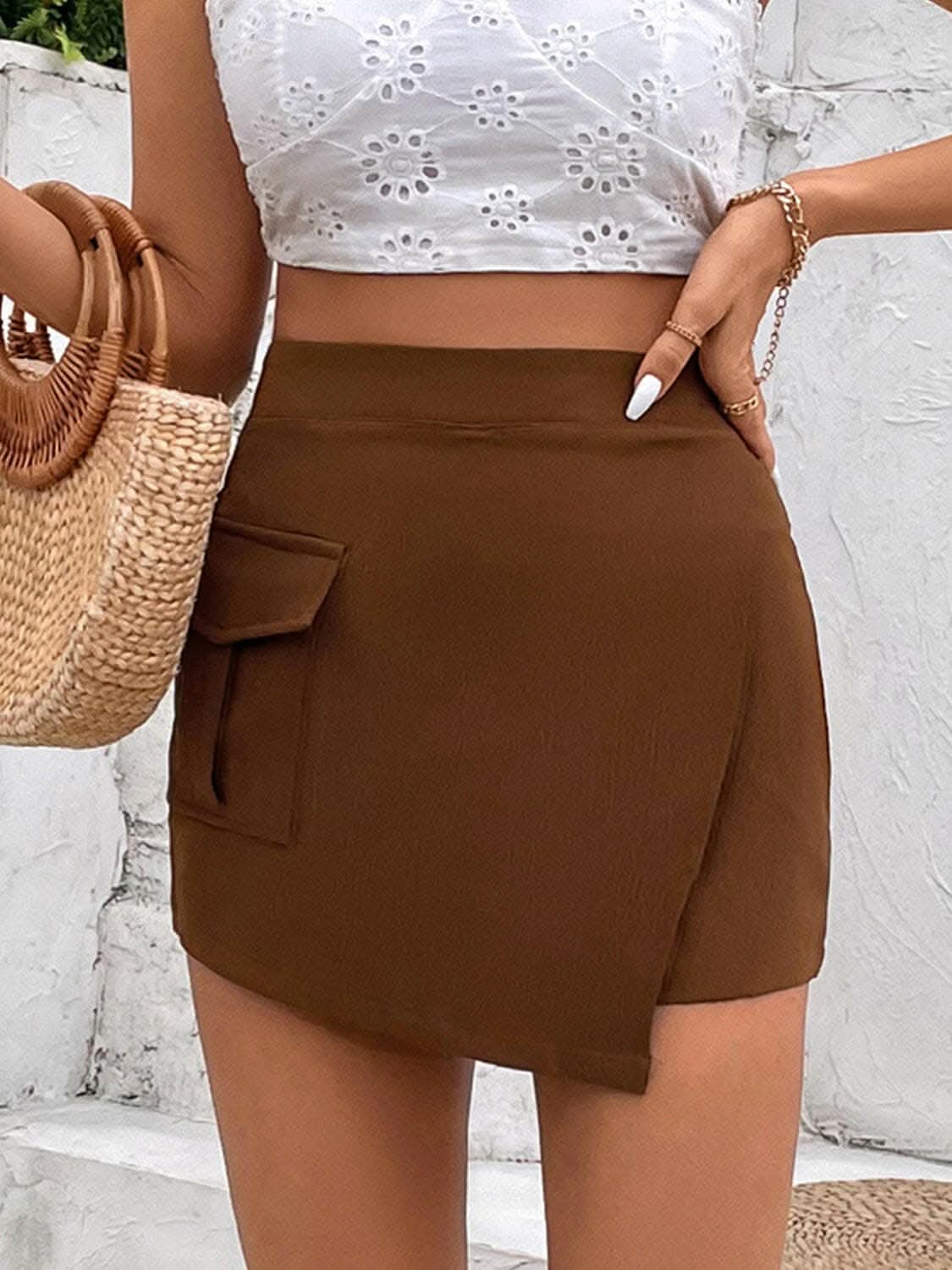 High waist pocketed shorts - Love Salve 
