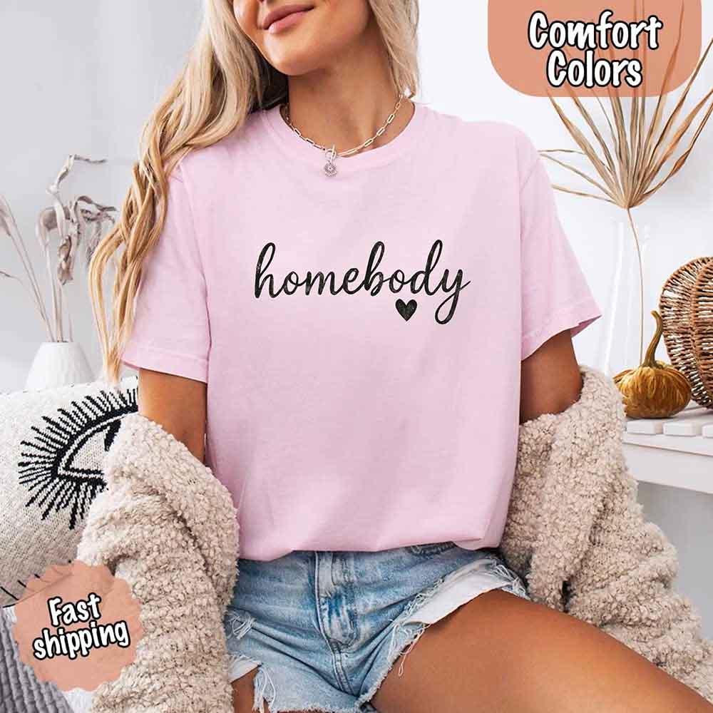 Detailed view of the soft, pre-shrunk Comfort Colors fabric of the Adorb Custom Tees Homebody Tee, emphasizing its quality te