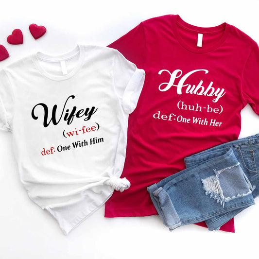 Hubby & Wifey Definition Couple T-shirt Adorb.co