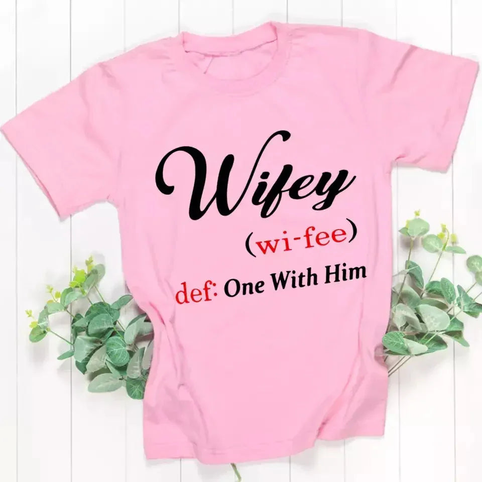 Close-up on the crisp "Hubby" definition text print of the Adorb.co couple T-shirt, highlighting the quality and sharp detail