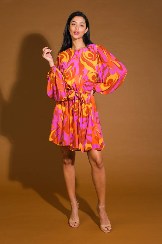 CROSS YOUR MIND WOVEN MINI DRESS Flying Tomato