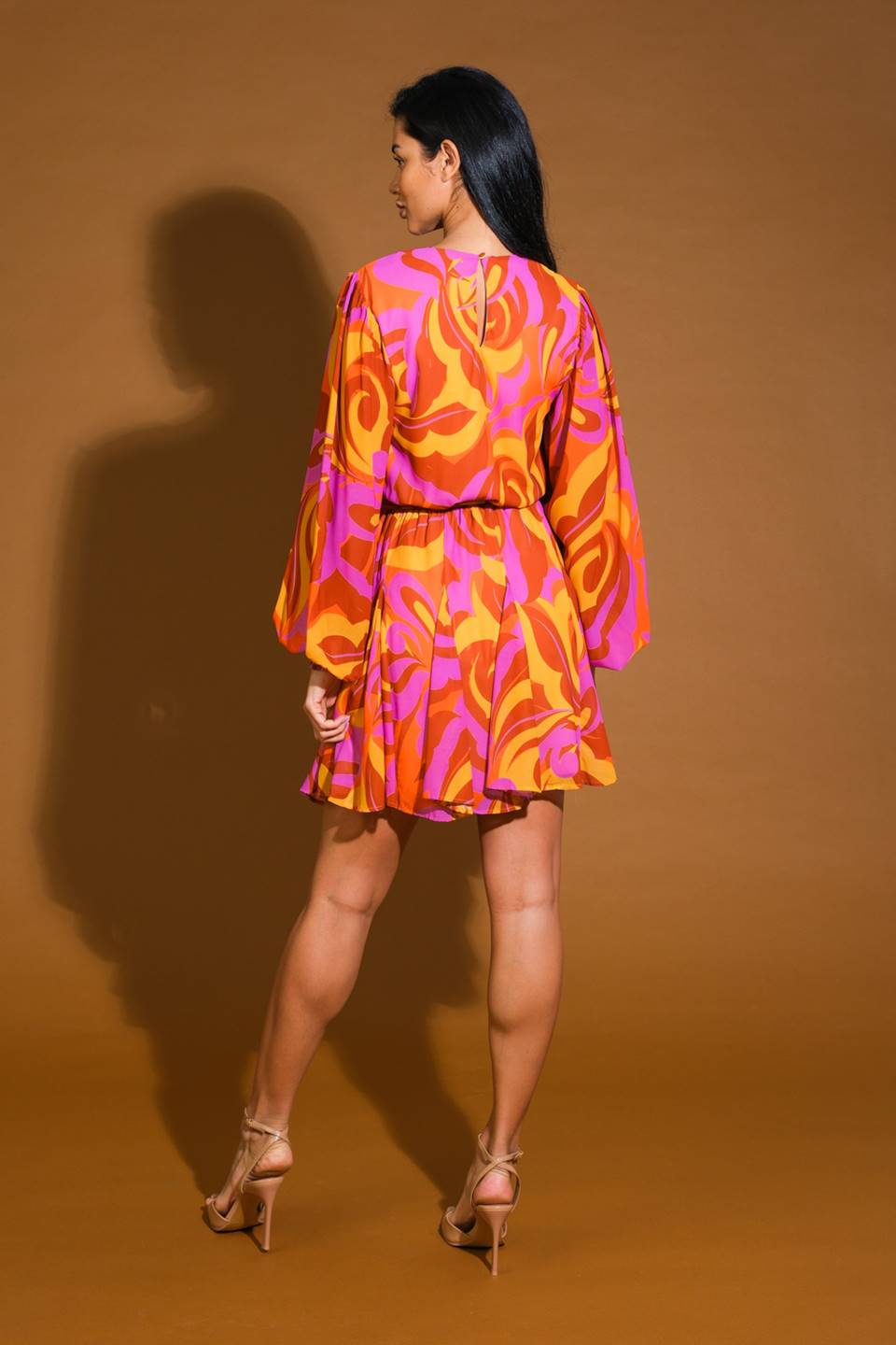 CROSS YOUR MIND WOVEN MINI DRESS Flying Tomato