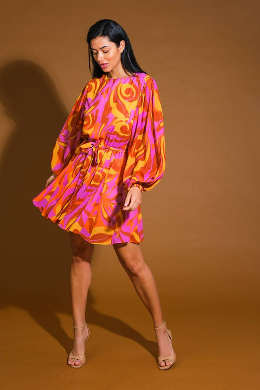 CROSS YOUR MIND WOVEN MINI DRESS Flying Tomato