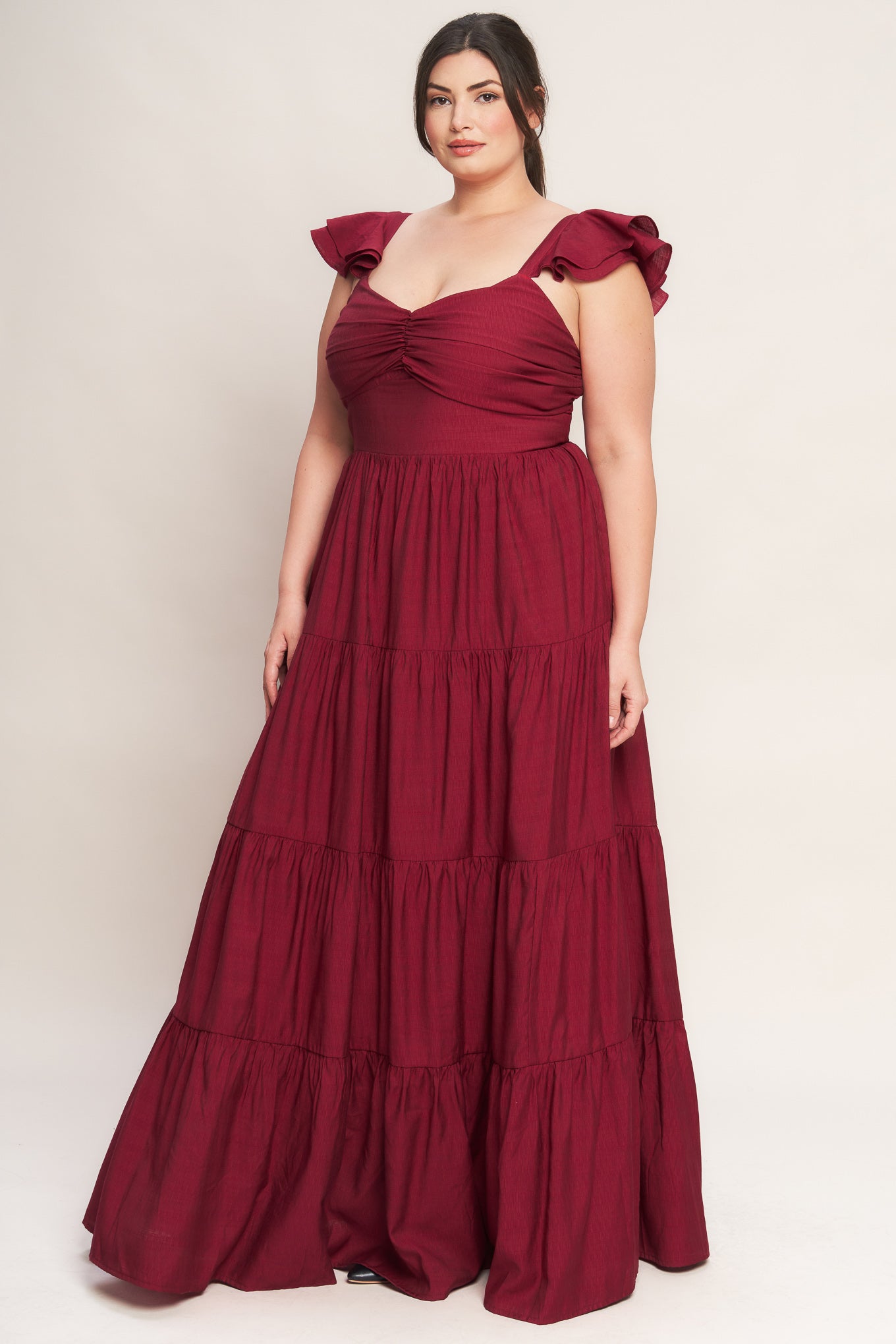SUMMER MILK DEEP RED WOVEN MAXI DRESS - Love Salve