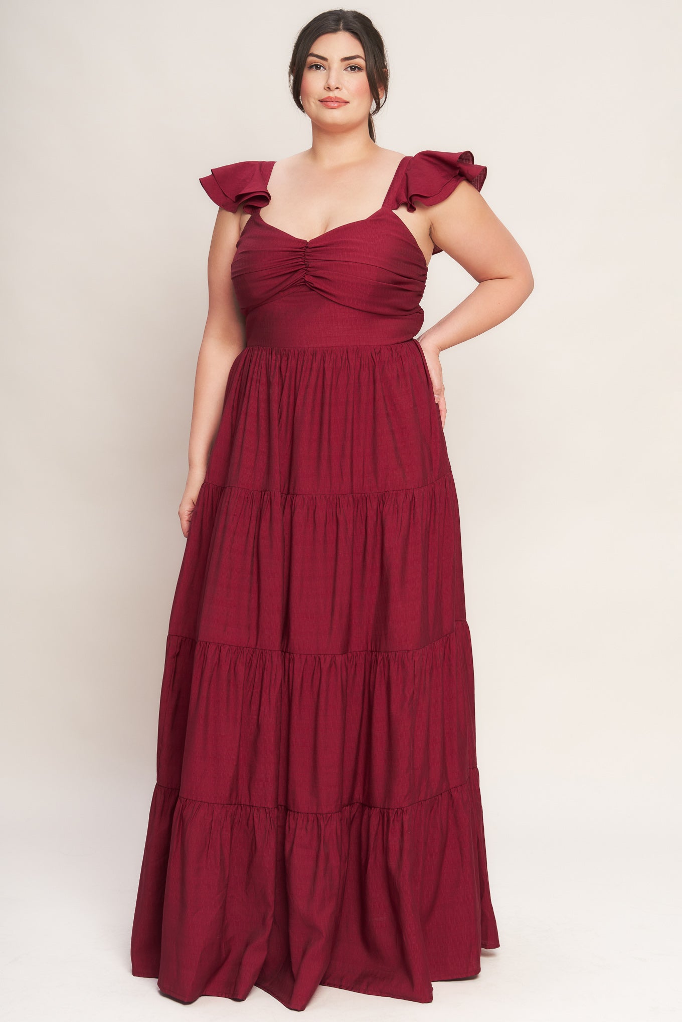 SUMMER MILK DEEP RED WOVEN MAXI DRESS - Love Salve