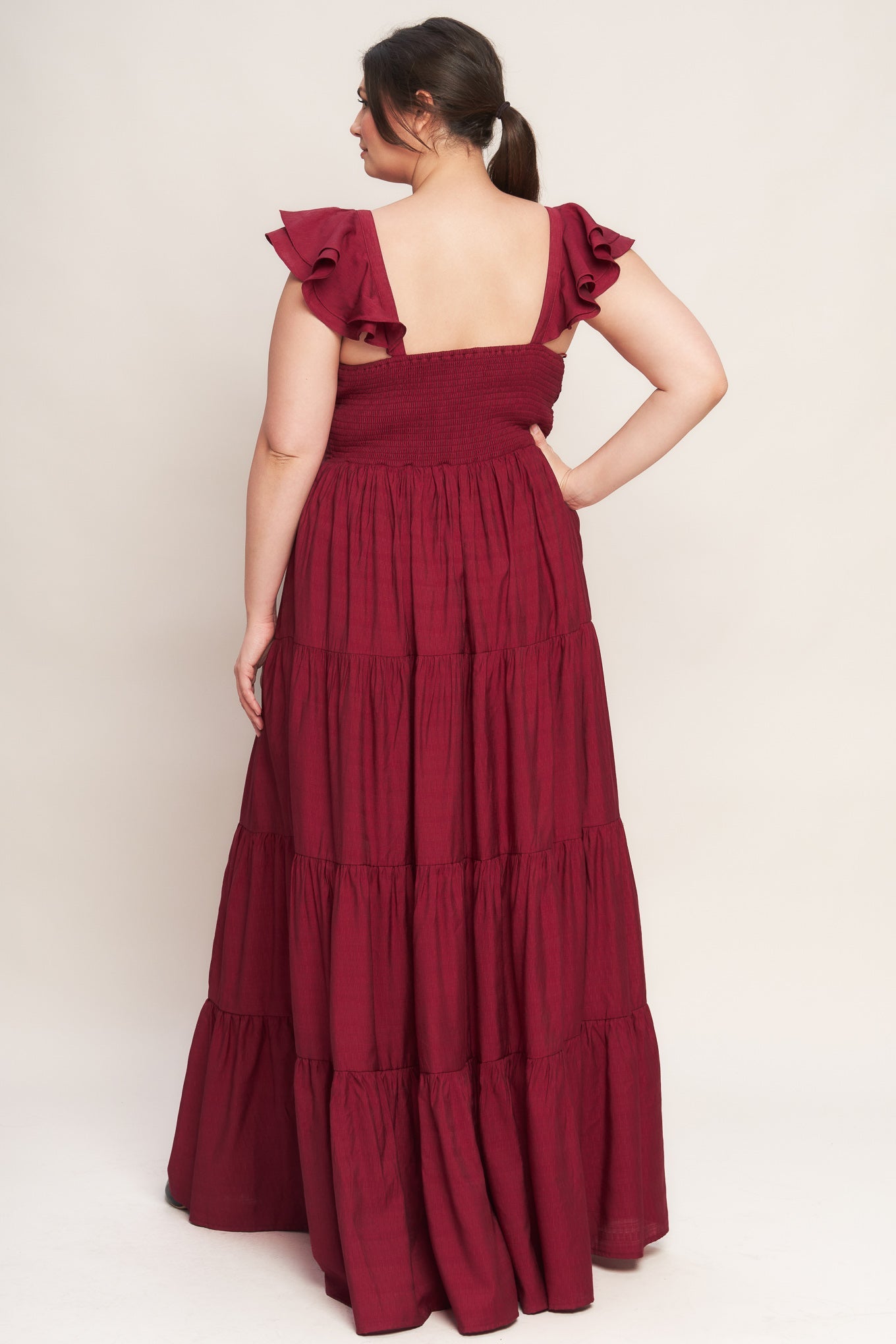 SUMMER MILK DEEP RED WOVEN MAXI DRESS - Love Salve