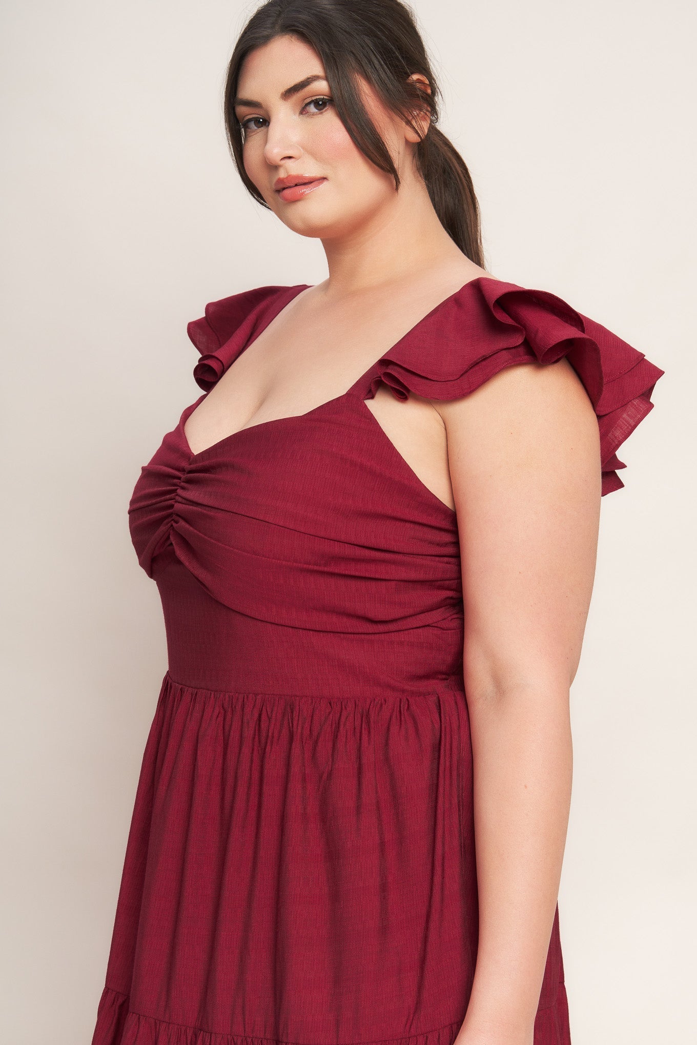 SUMMER MILK DEEP RED WOVEN MAXI DRESS Flying Tomato