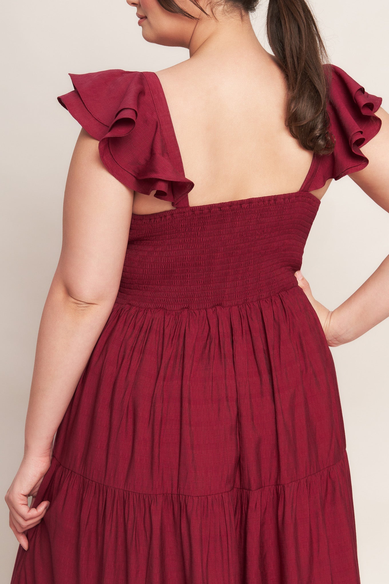SUMMER MILK DEEP RED WOVEN MAXI DRESS - Love Salve