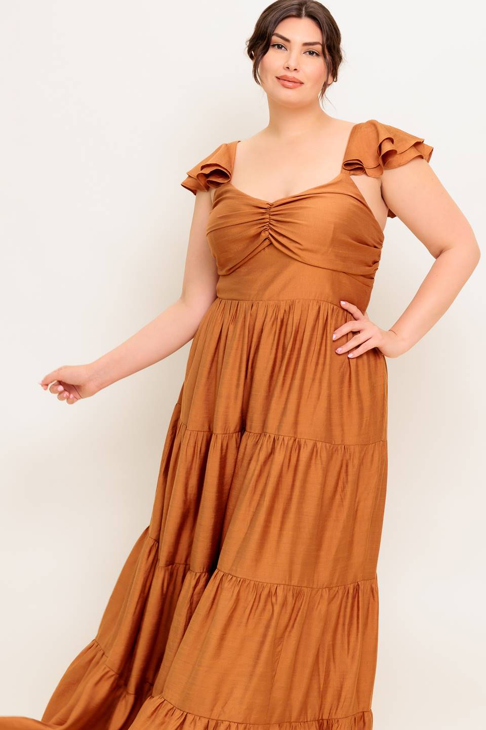 SUMMER MILK RUST WOVEN MAXI DRESS Flying Tomato