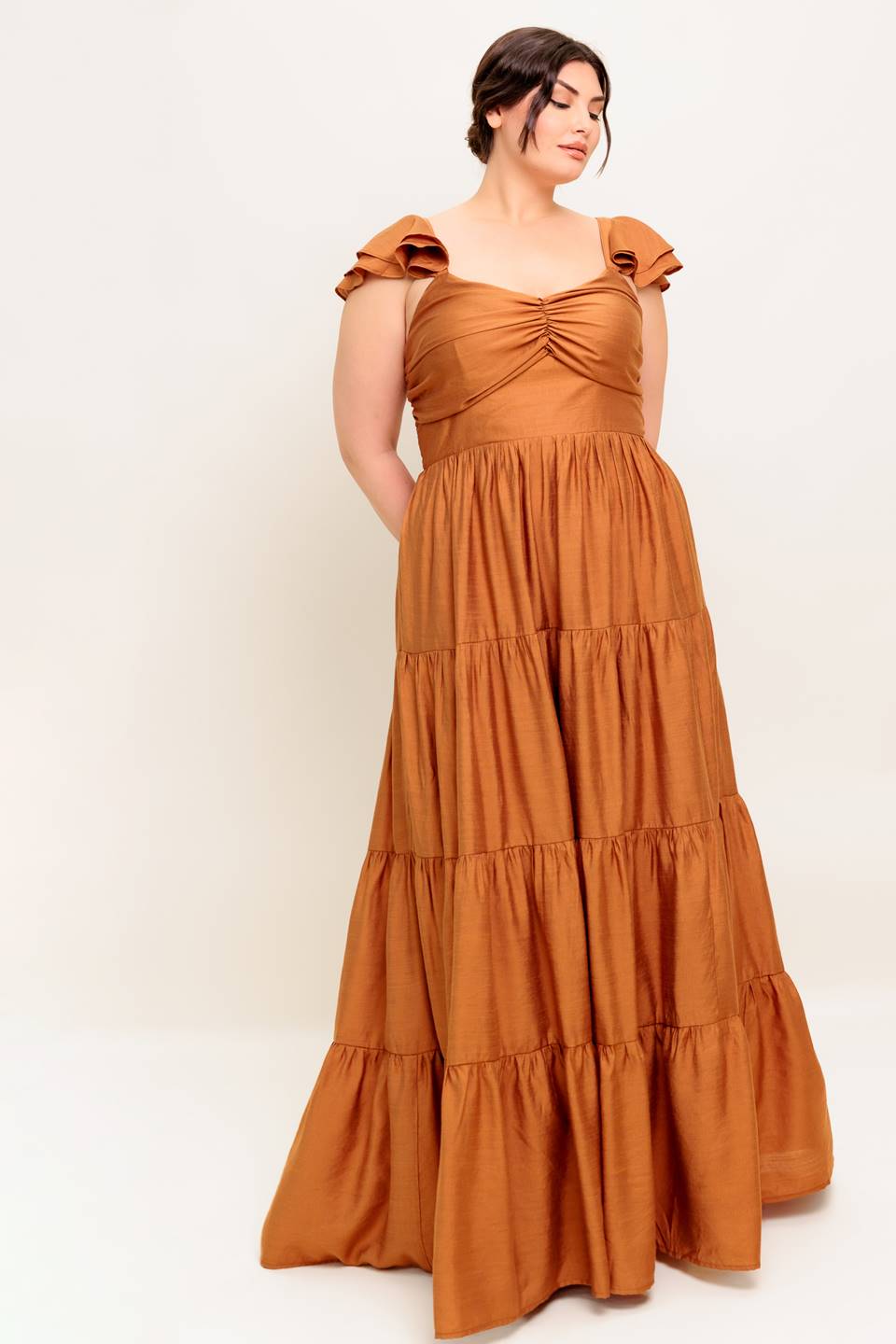 SUMMER MILK RUST WOVEN MAXI DRESS Flying Tomato
