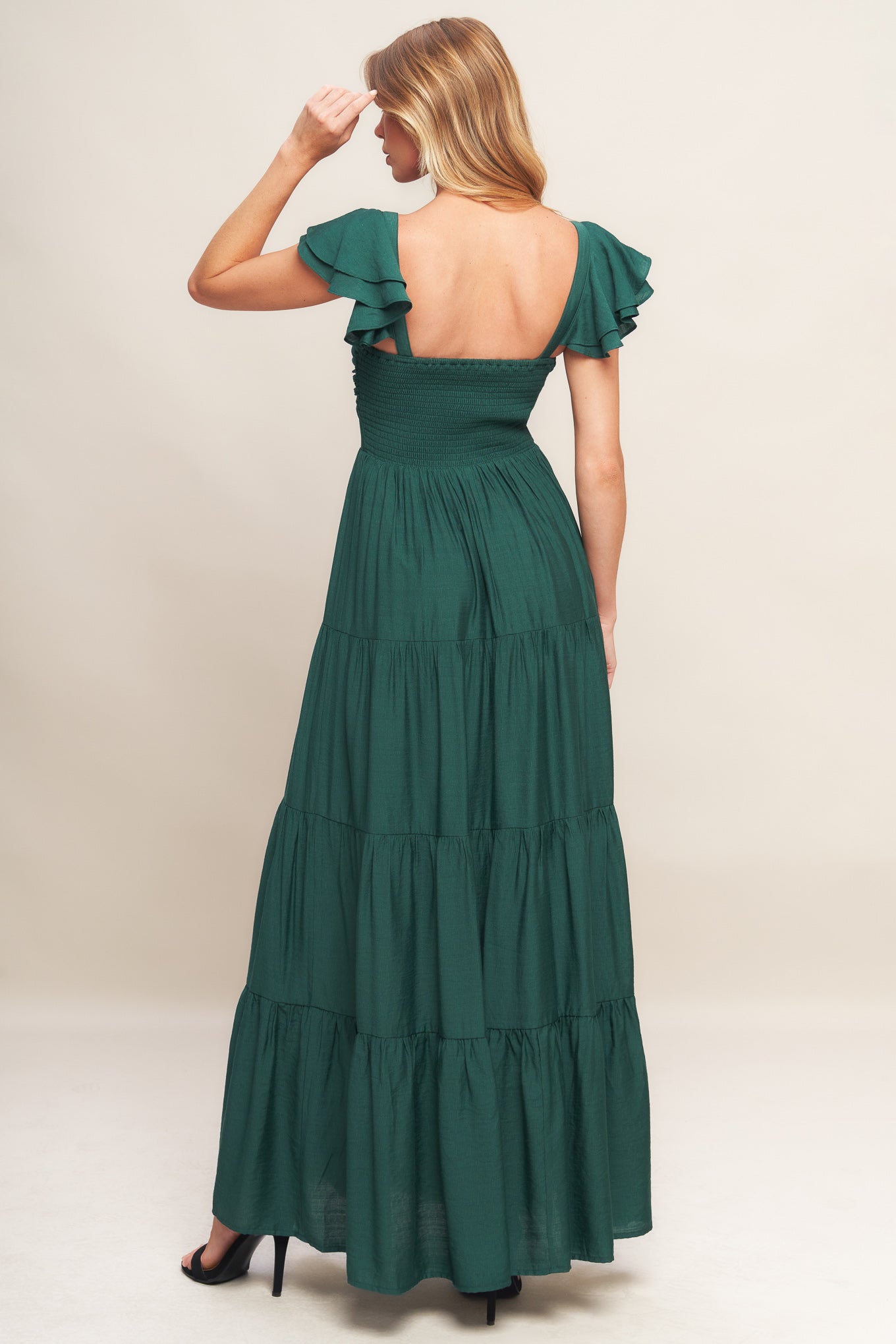 SUMMER MILK FOREST GREEN WOVEN MAXI DRESS Flying Tomato