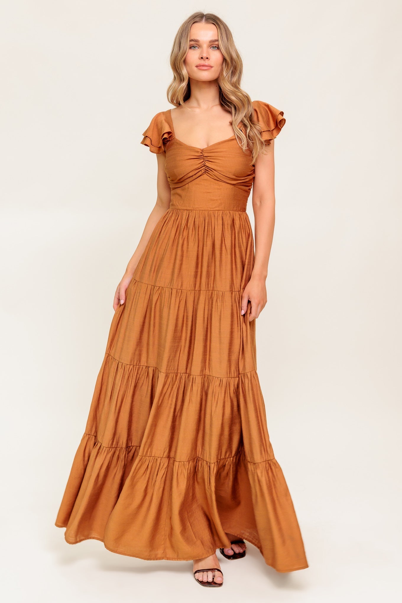 SUMMER MILK RUST WOVEN MAXI DRESS Flying Tomato