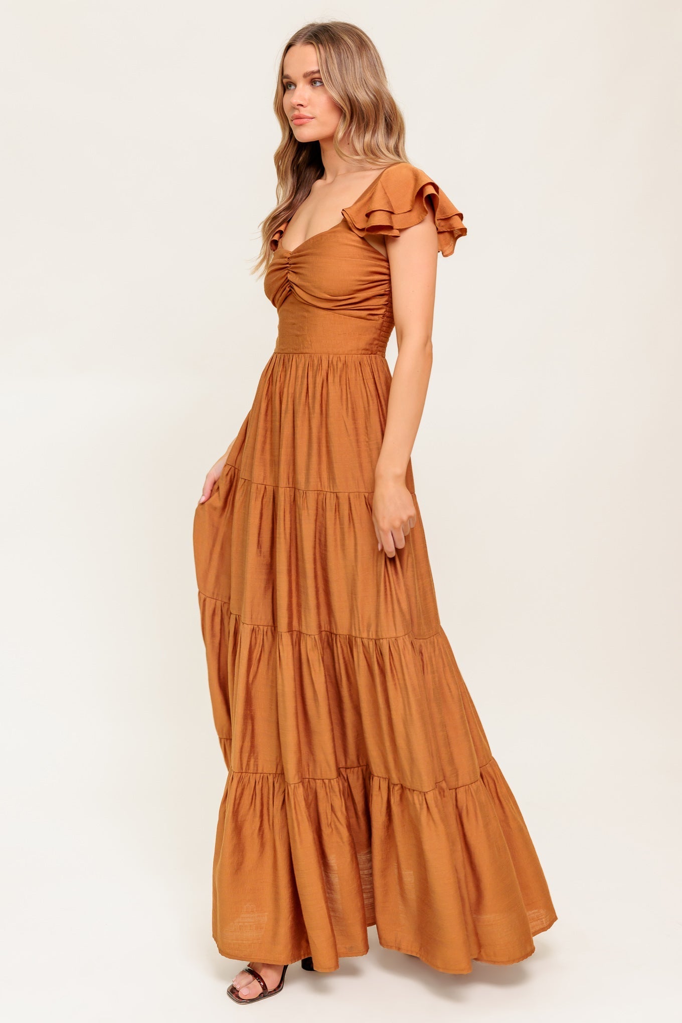 SUMMER MILK RUST WOVEN MAXI DRESS Flying Tomato