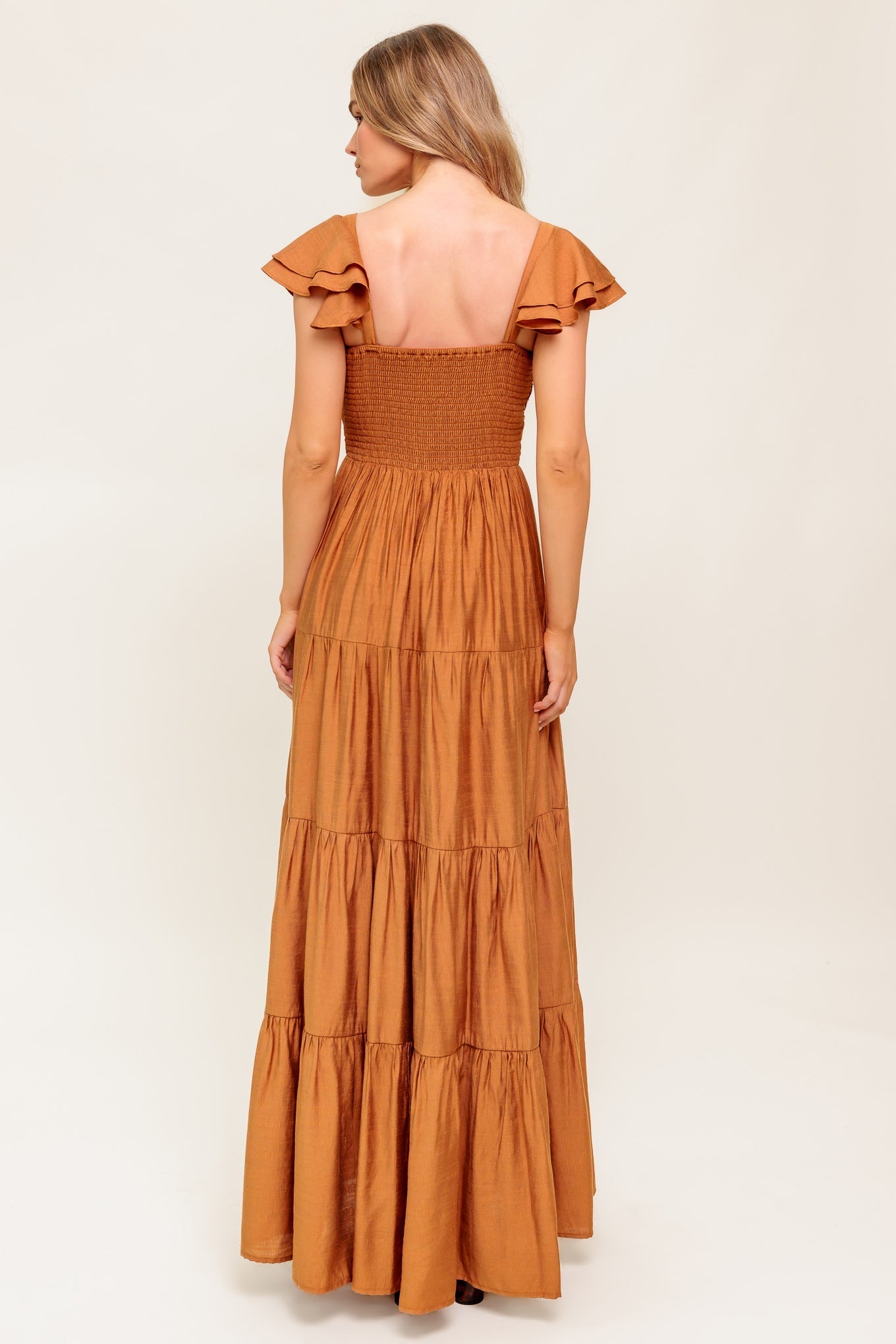 SUMMER MILK RUST WOVEN MAXI DRESS Flying Tomato