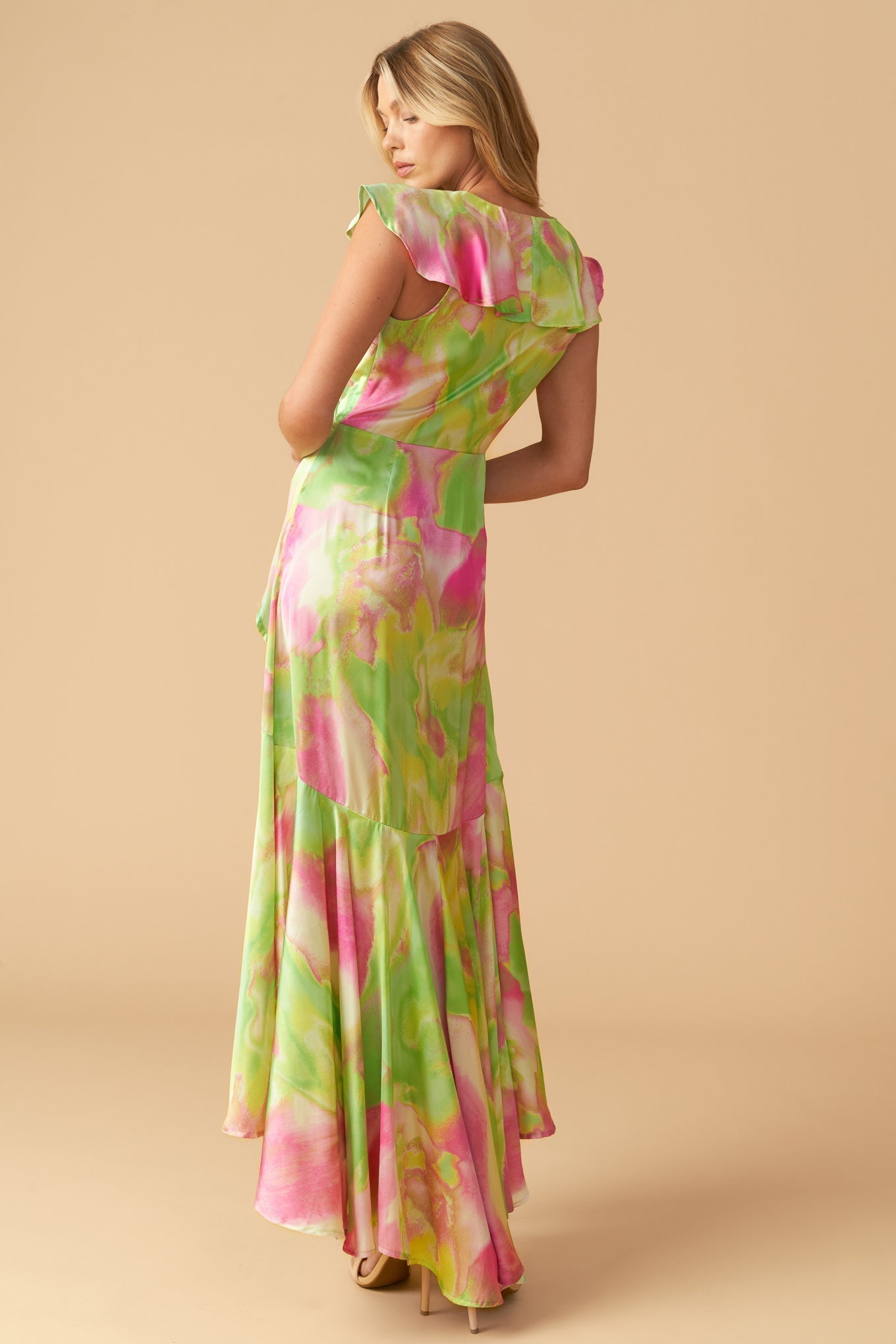 LA BEBE WOVEN SATIN MAXI DRESS Flying Tomato
