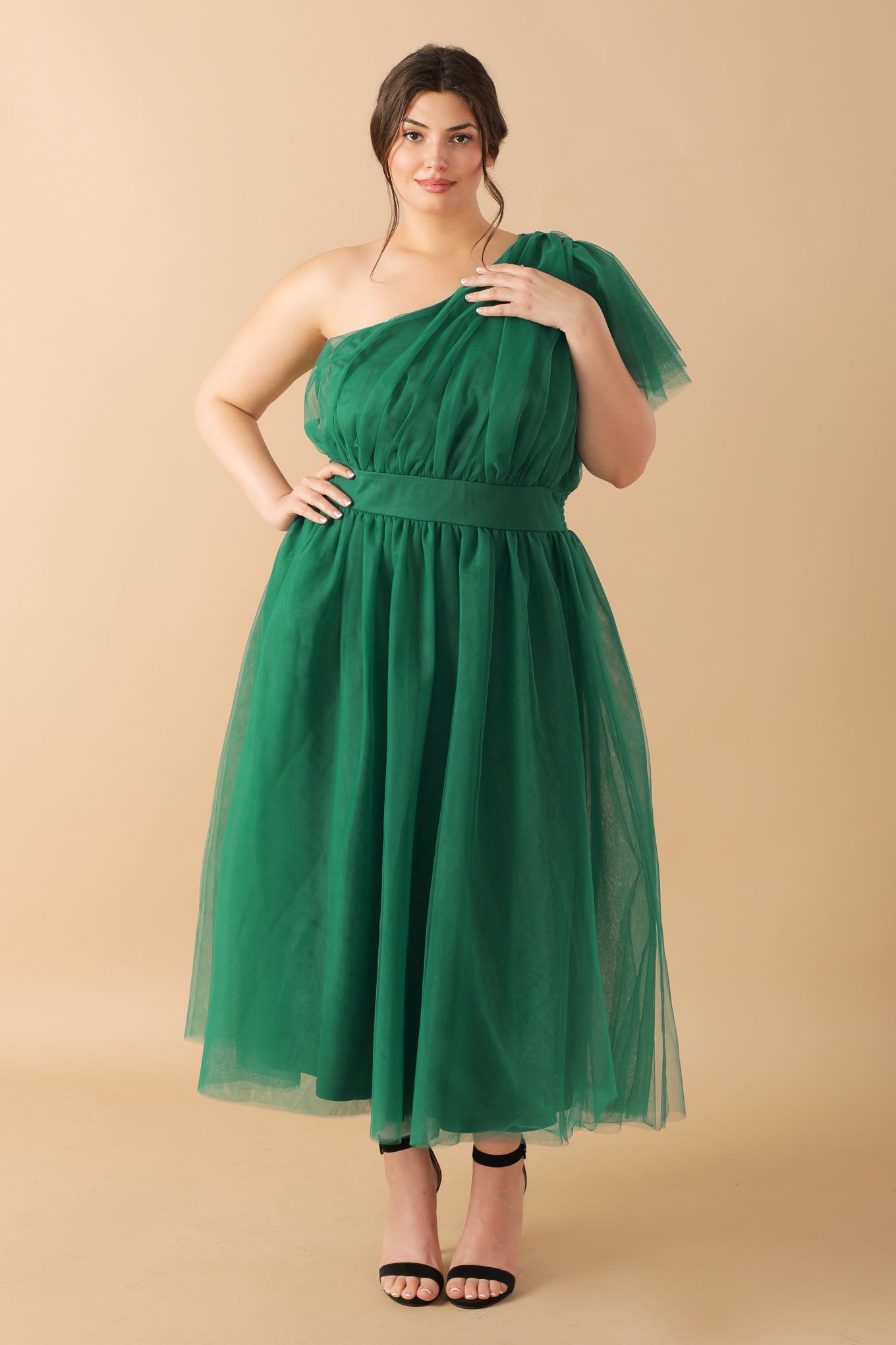 LIVELY CHARM TULLE MIDI DRESS Flying Tomato