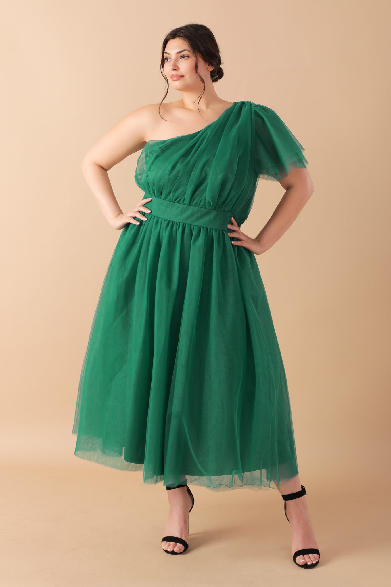 LIVELY CHARM TULLE MIDI DRESS Flying Tomato