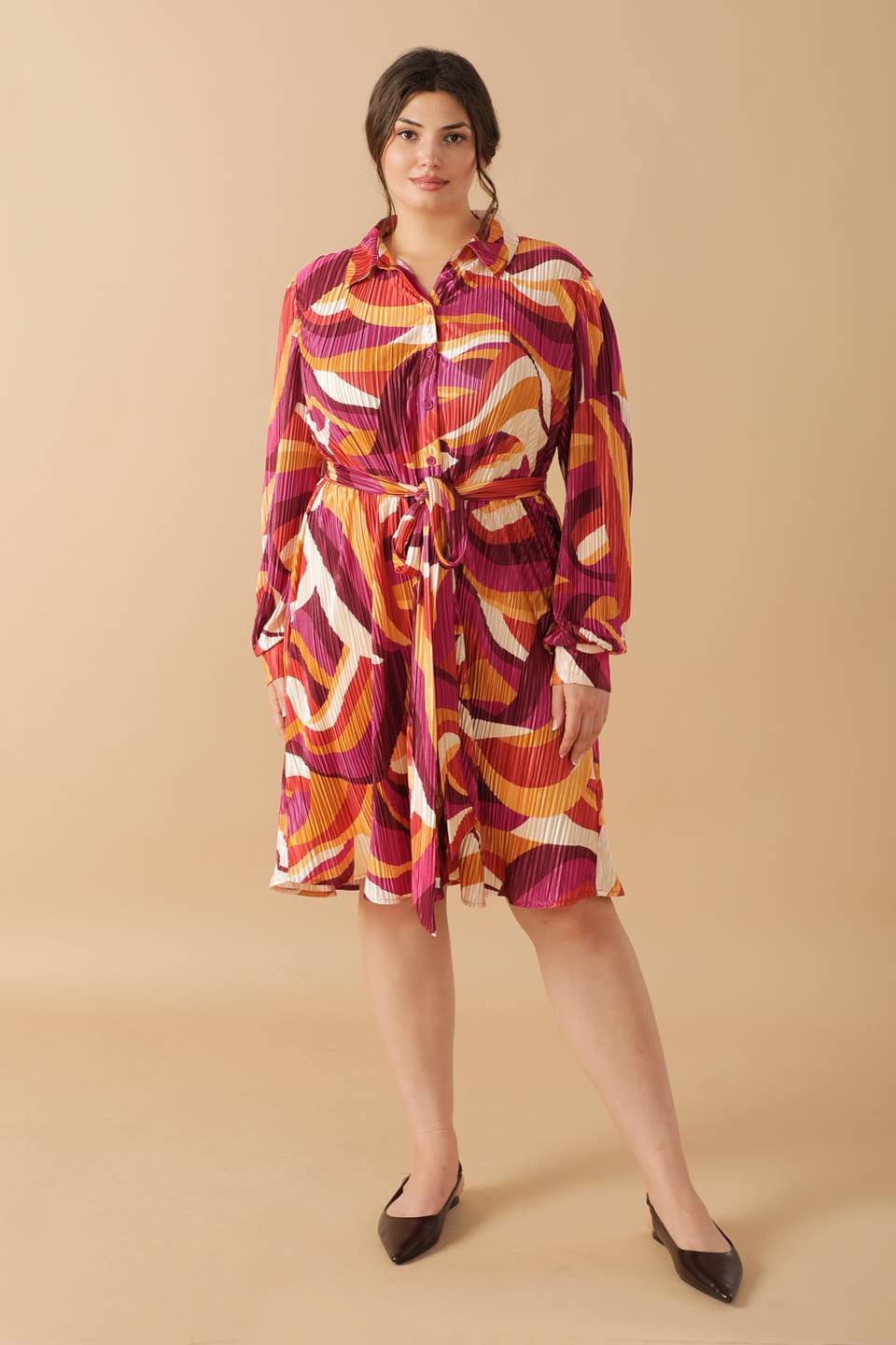 GET ON BOARD WOVEN PLISSE MINI DRESS Flying Tomato