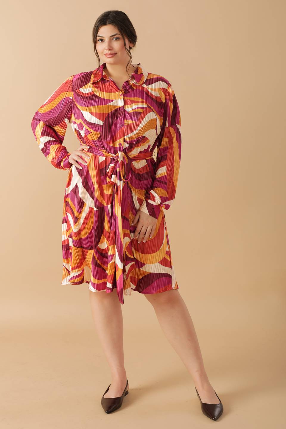 GET ON BOARD WOVEN PLISSE MINI DRESS Flying Tomato