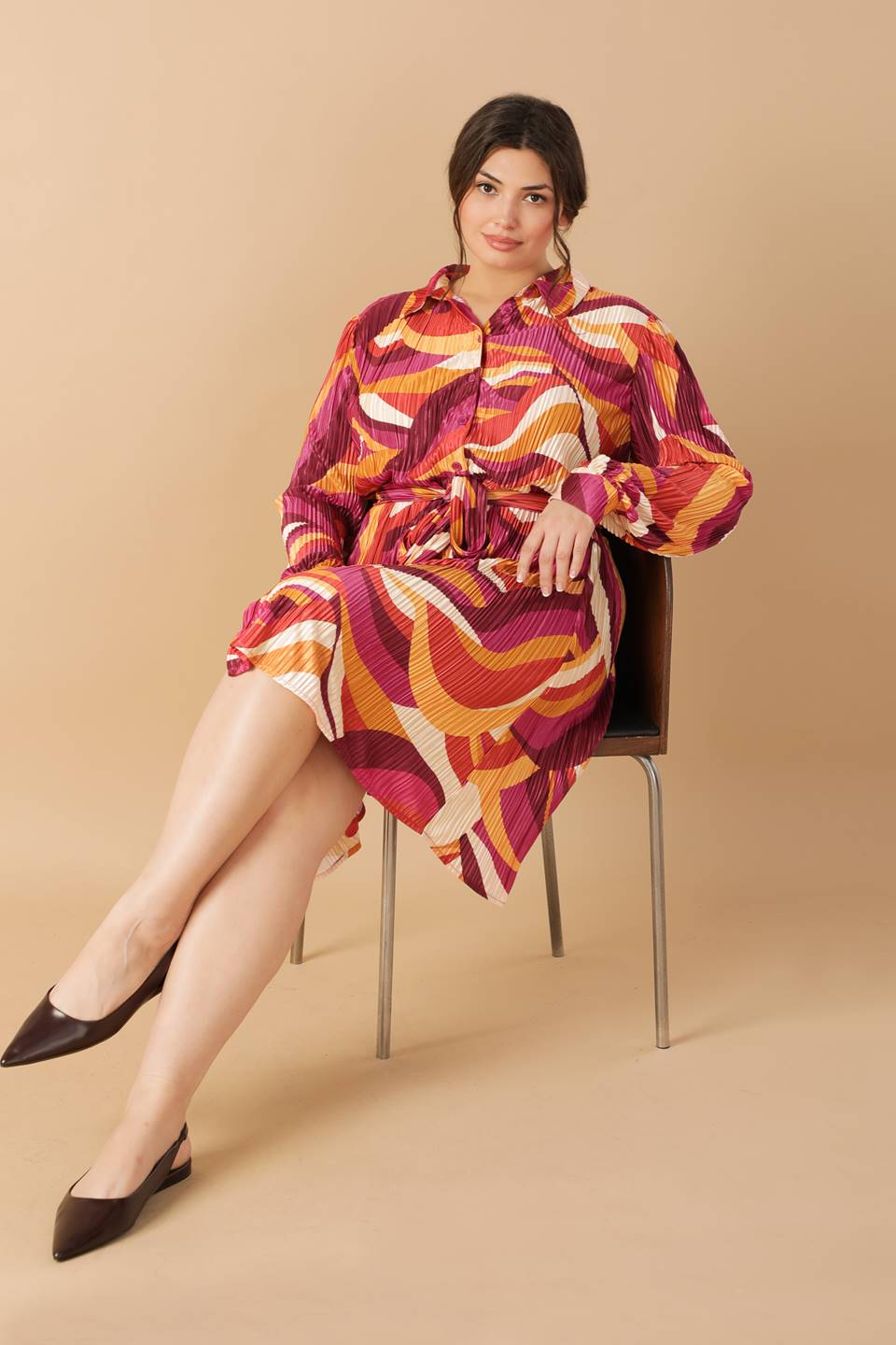 GET ON BOARD WOVEN PLISSE MINI DRESS Flying Tomato