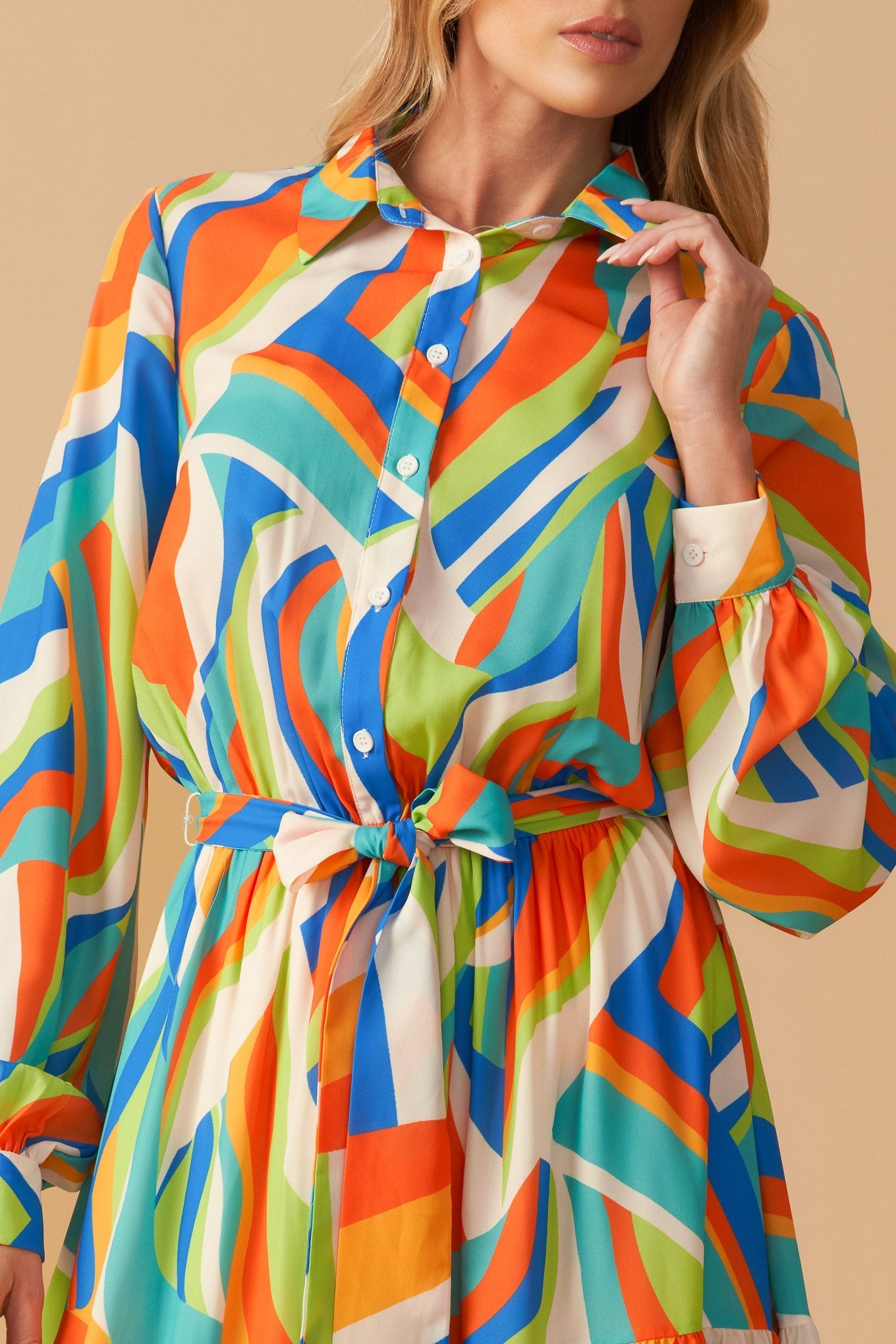 GLAM ATTITUDE WOVEN MIDI SHIRT DRESS Flying Tomato