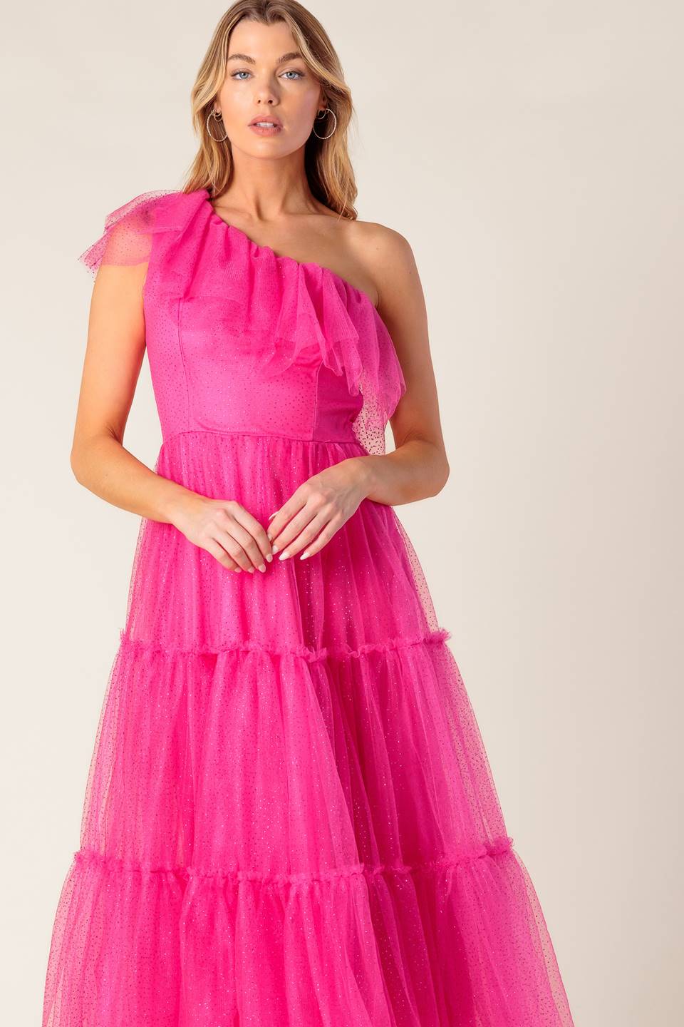 SOME FRESH AIR FUCHSIA TULLE MIDI DRESS Flying Tomato