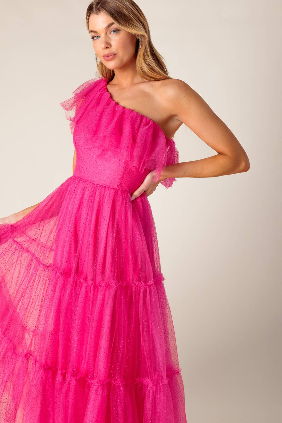 SOME FRESH AIR FUCHSIA TULLE MIDI DRESS Flying Tomato