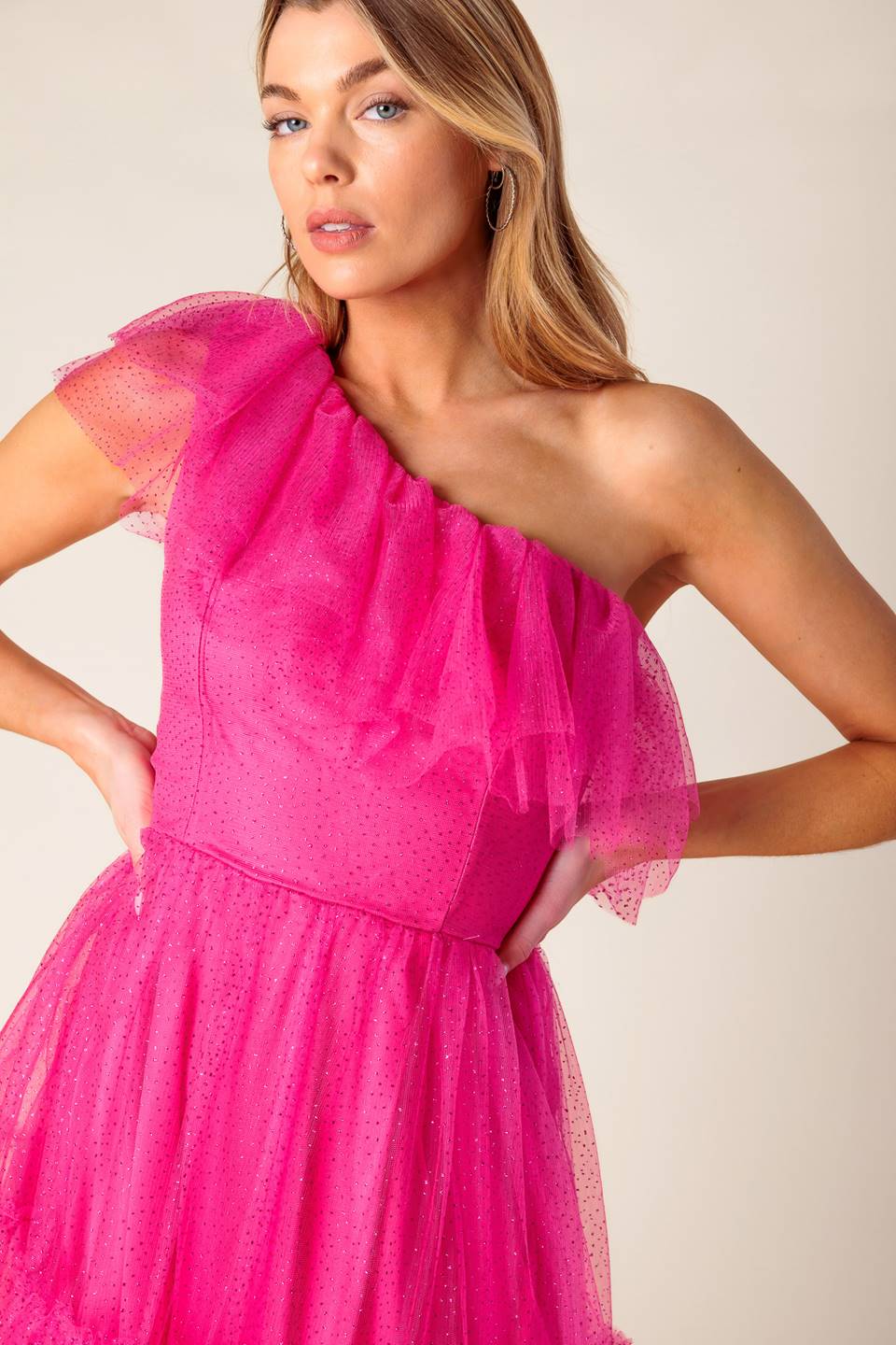 SOME FRESH AIR FUCHSIA TULLE MIDI DRESS Flying Tomato