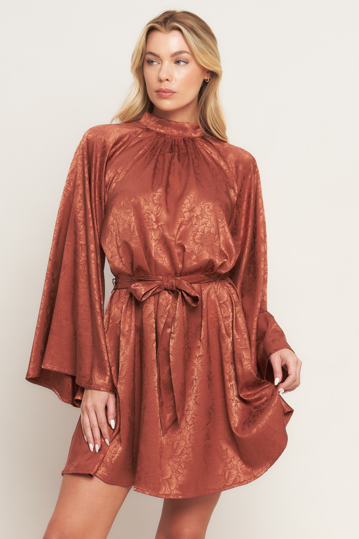 BY ANY MEANS WOVEN SATIN MINI DRESS Flying Tomato