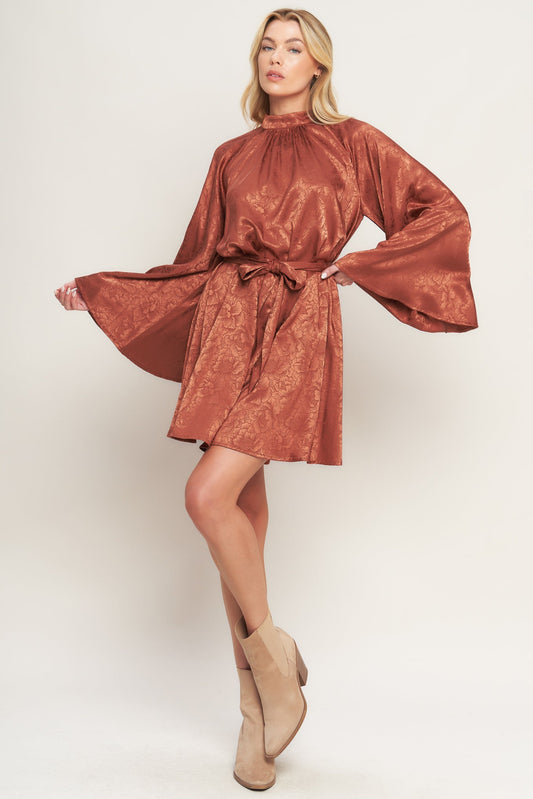 BY ANY MEANS WOVEN SATIN MINI DRESS Flying Tomato