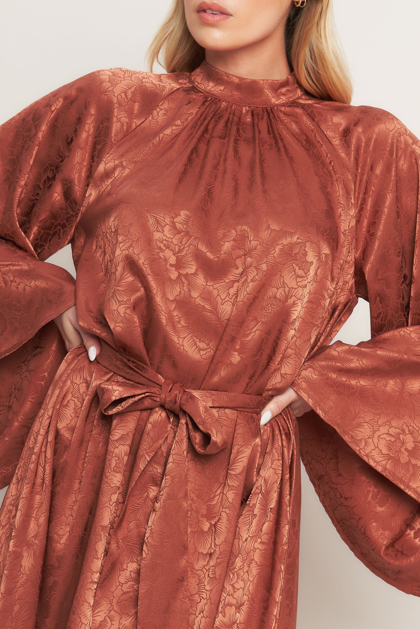 BY ANY MEANS WOVEN SATIN MINI DRESS Flying Tomato