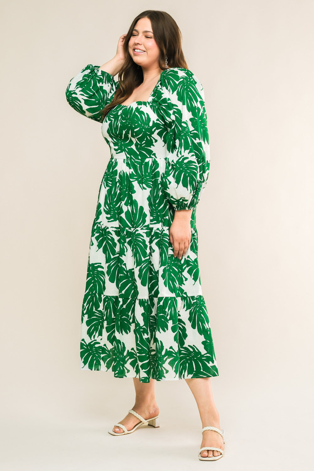 ALL THE DRAMA WOVEN MIDI DRESS