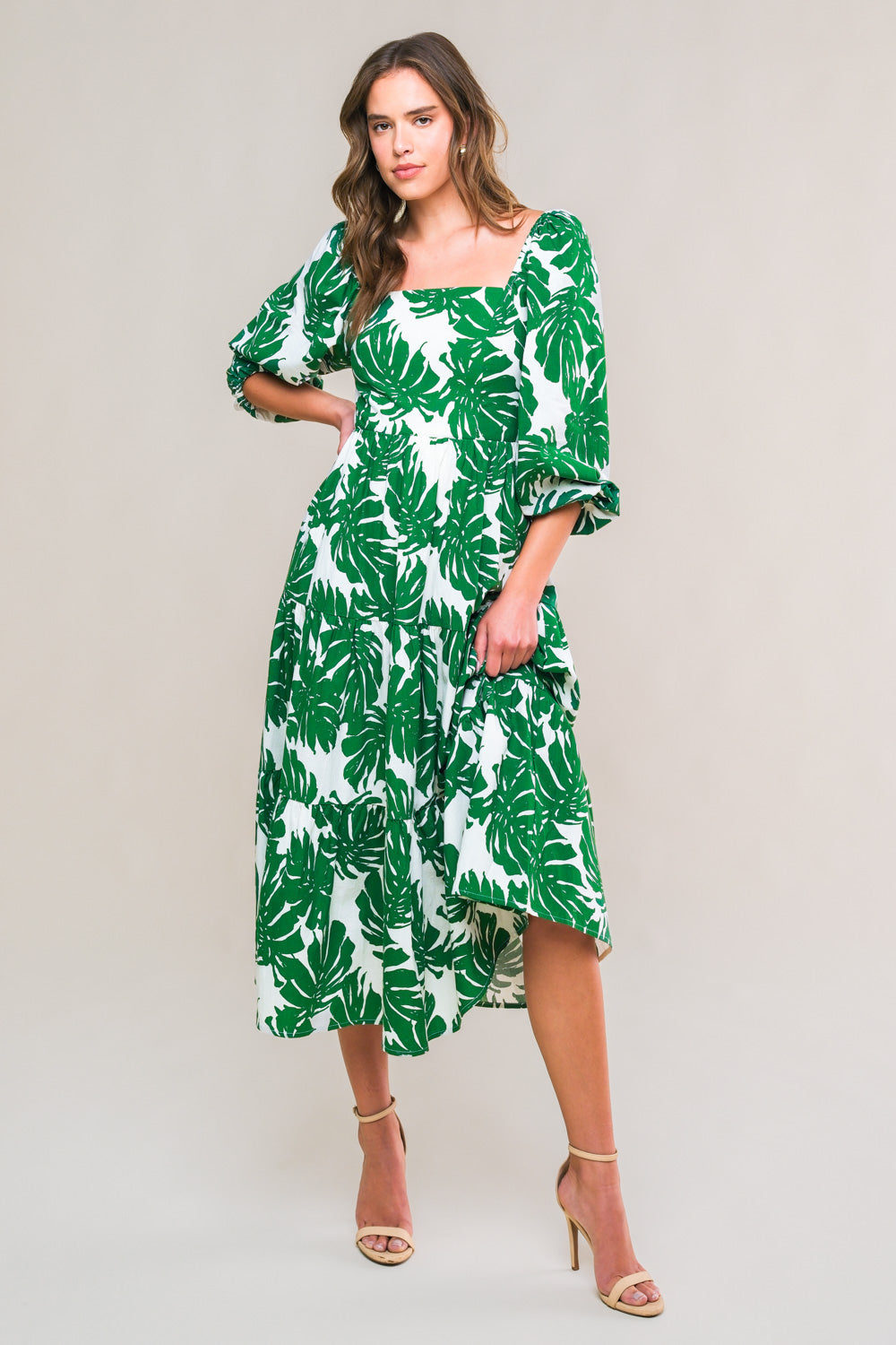 ALL THE DRAMA WOVEN MIDI DRESS Flying Tomato