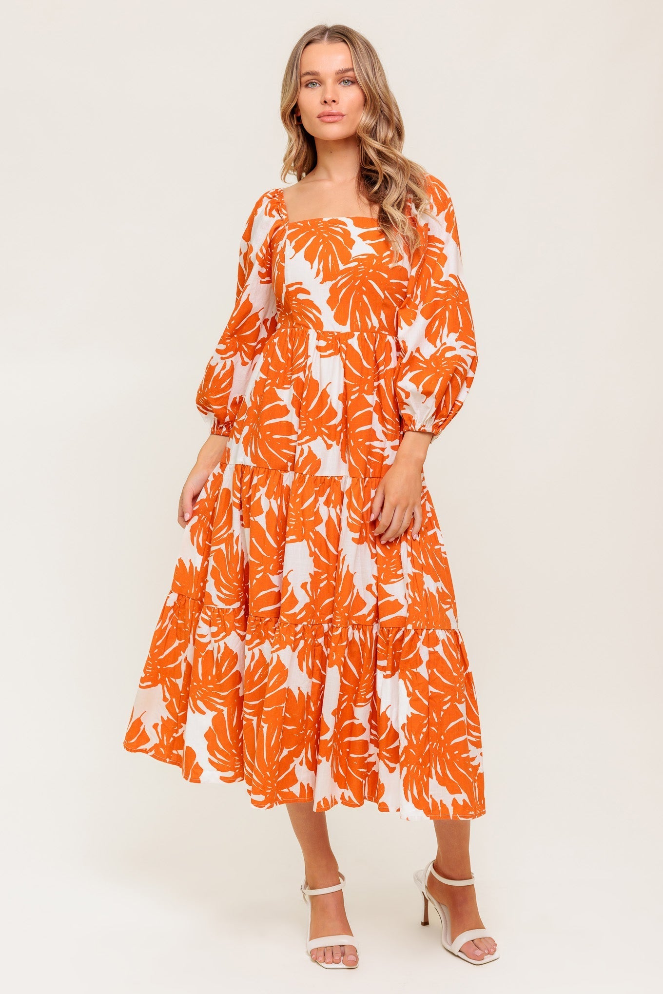 ALL THE DRAMA WOVEN MIDI DRESS Flying Tomato