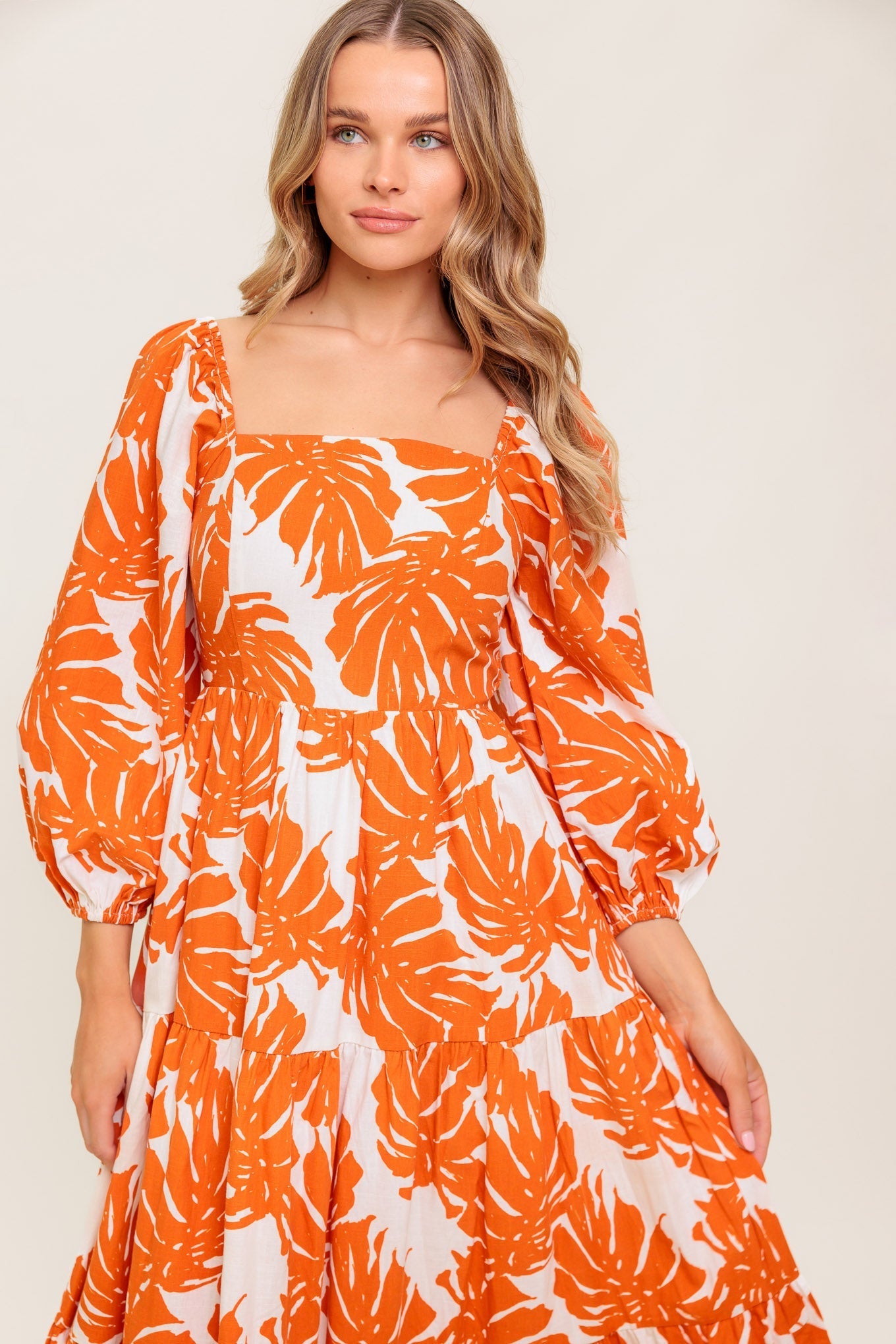 ALL THE DRAMA WOVEN MIDI DRESS Flying Tomato