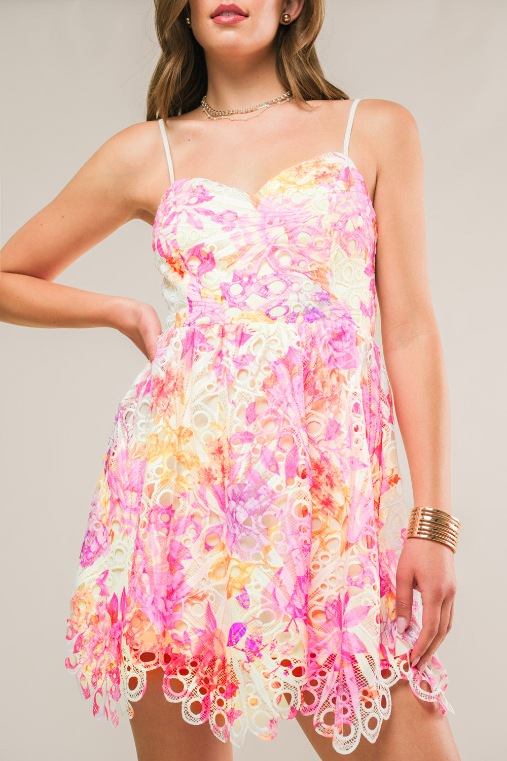 ON A GOOD NOTE WOVEN MINI DRESS Flying Tomato