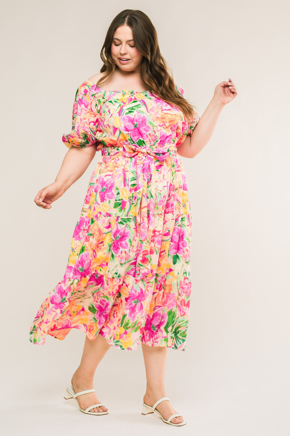 IT STARTS NOW WOVEN MIDI DRESS Flying Tomato