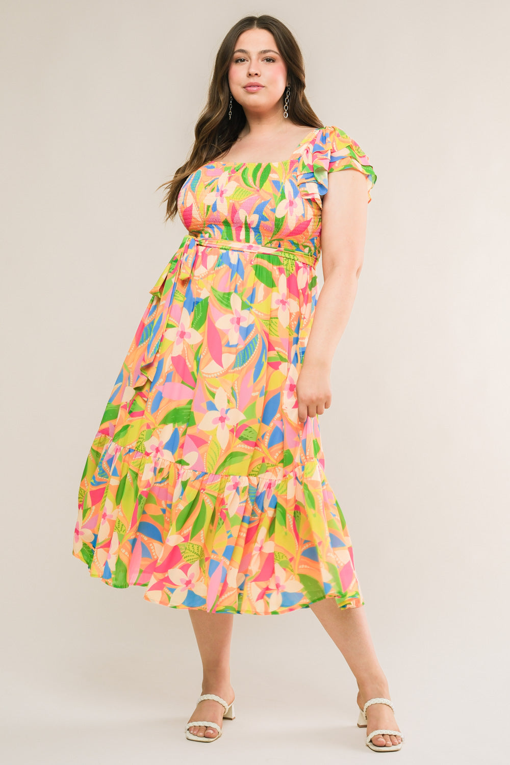 LOOK YOUR BEST WOVEN MIDI DRESS Flying Tomato