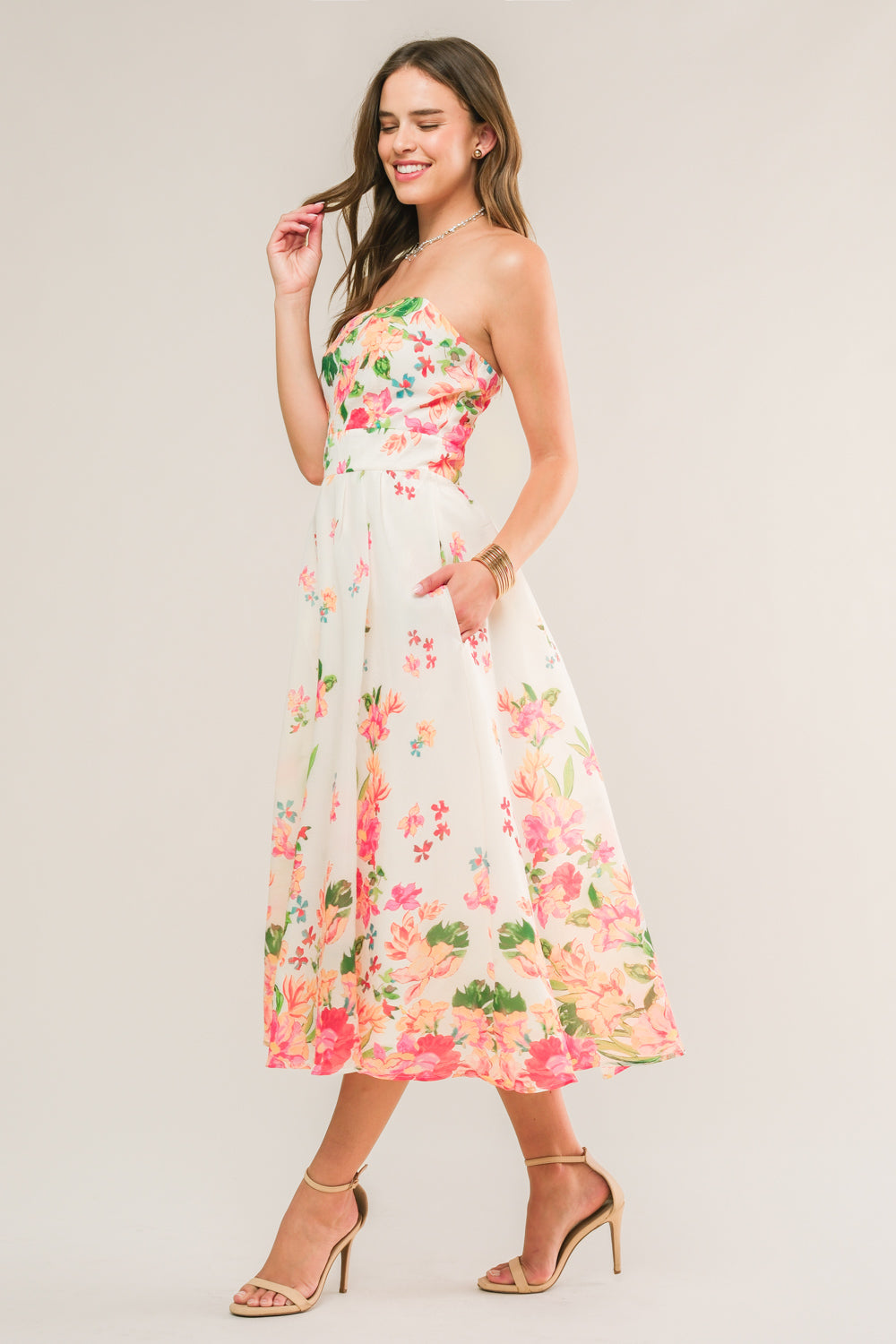 COME WHEN I CALL WOVEN MIDI DRESS Flying Tomato