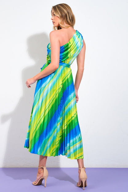 EXUBERANT ELEGANCE WOVEN MIDI DRESS