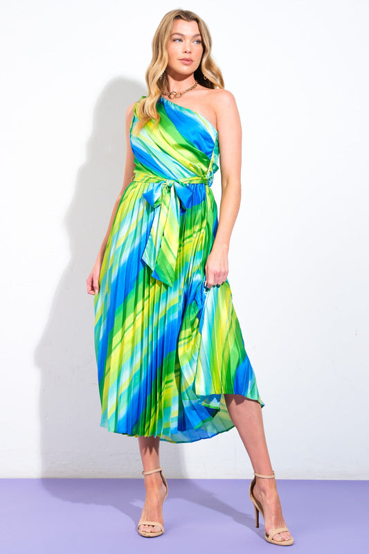 EXUBERANT ELEGANCE WOVEN MIDI DRESS Flying Tomato