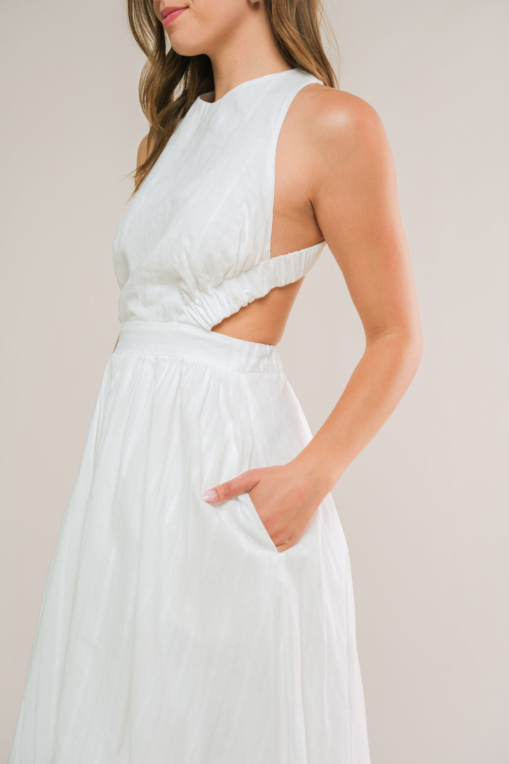 ADMIRED FROM AFAR WOVEN MIDI DRESS Flying Tomato